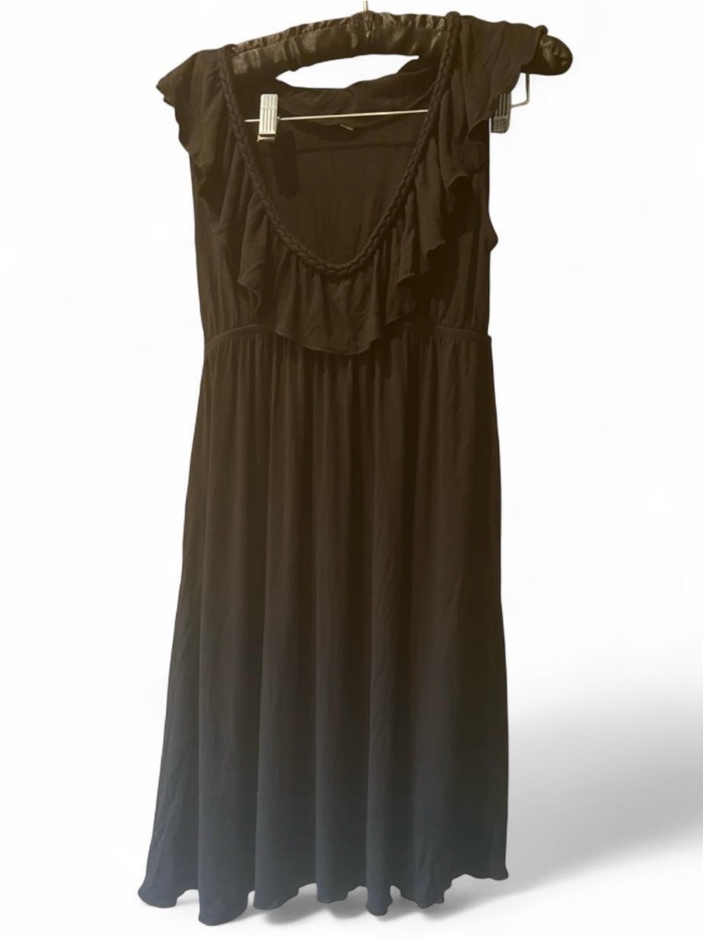 Speechless Black Dress with Ruffle Scoop Neck, small